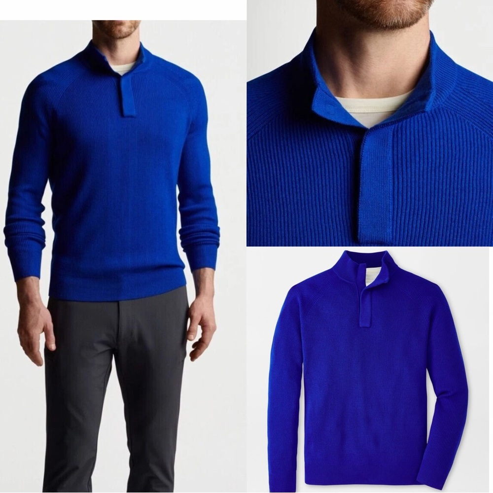 Peter Millar Après-Ski Quarter Magnet - Dark Cobalt sizeL NWT